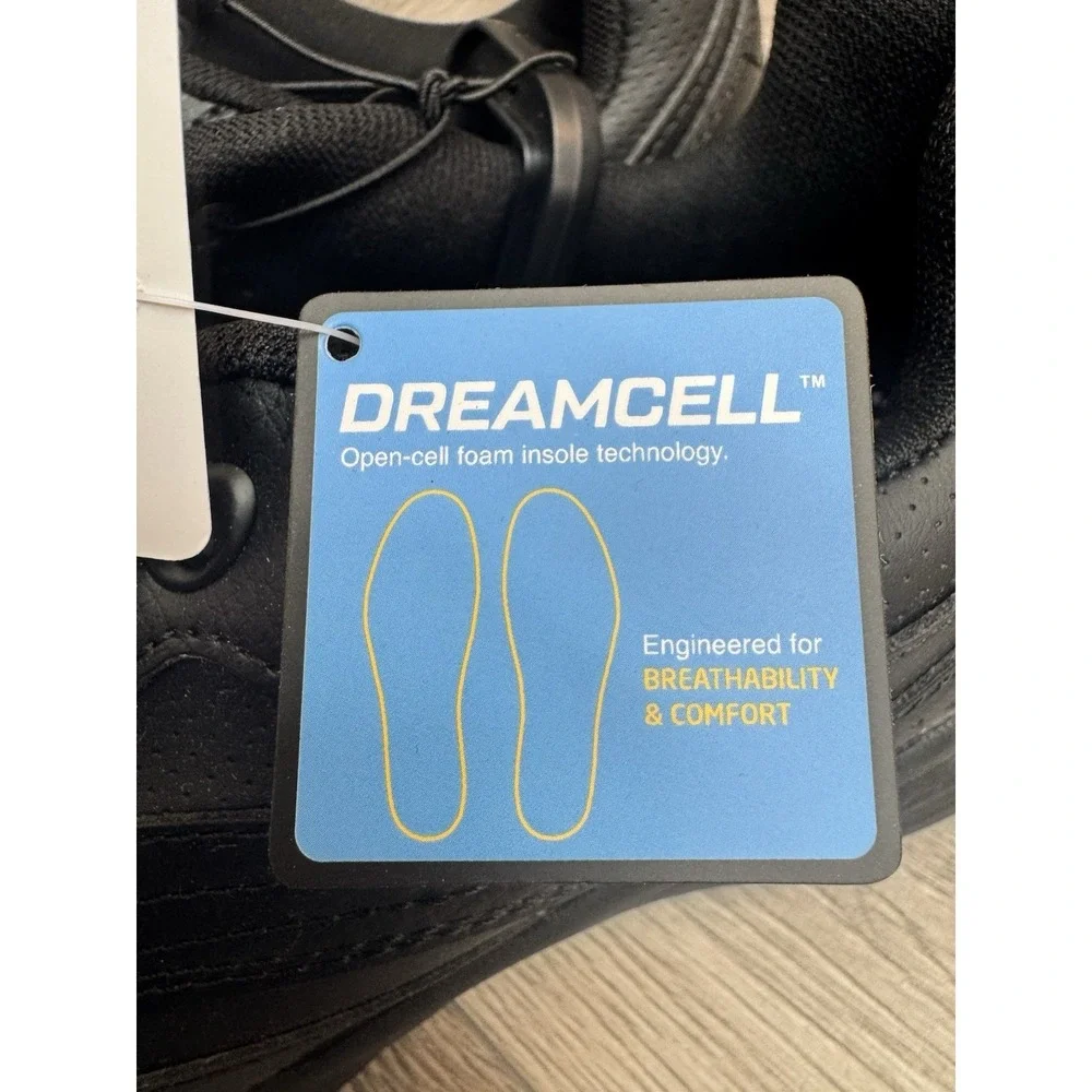 Treadsafe Dustin Non Slip Shoes Men's 9.5 Wide Black Leather Performance Sneaker - Picture 10 of 11